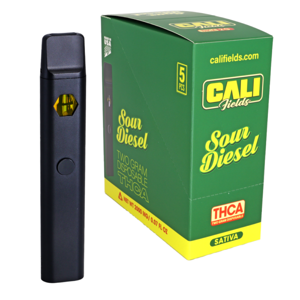 Cali Fields 2 Gram THC-A Disposable Vape Sour Diesel (Sativa)