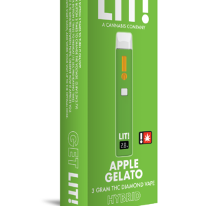 LIT! THC DIAMOND DISPOSABLE VAPE PEN, 3G APPLE GELATO HYBRID