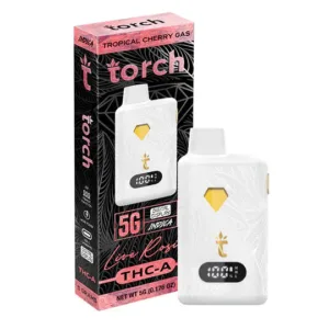 Live Rosin TROPICAL CHERRY GAS INDICA Torch THC-A Disposable Vape 5g