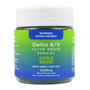 urb Delta D8/D9 THC Gummies - 3500mg Apple Berri
